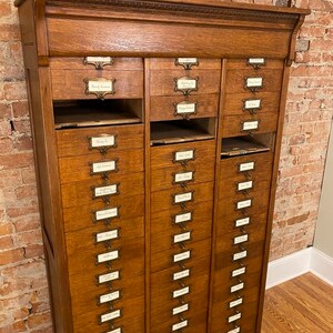 Antique M. Ohmer's Sons Sliding Drawer File Cabinet - Etsy