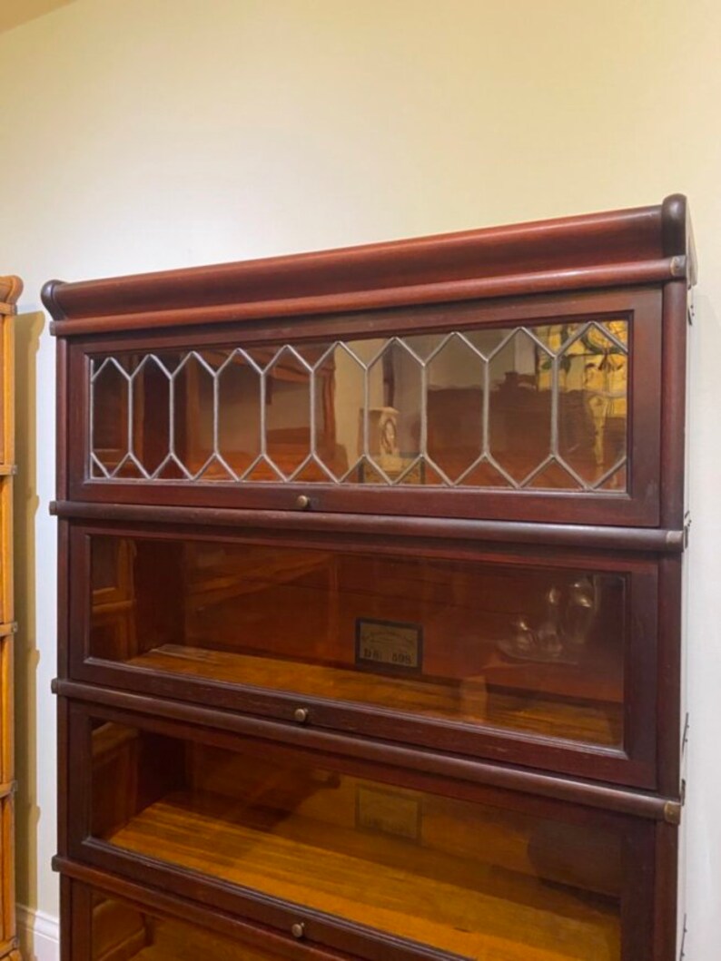 Antique Globe Wernicke 598.5 Leaded Barrister Bookcase Etsy