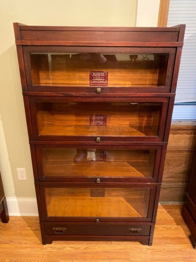 Antique Globe Wernicke Mission 598.5 Barrister Bookcase Etsy