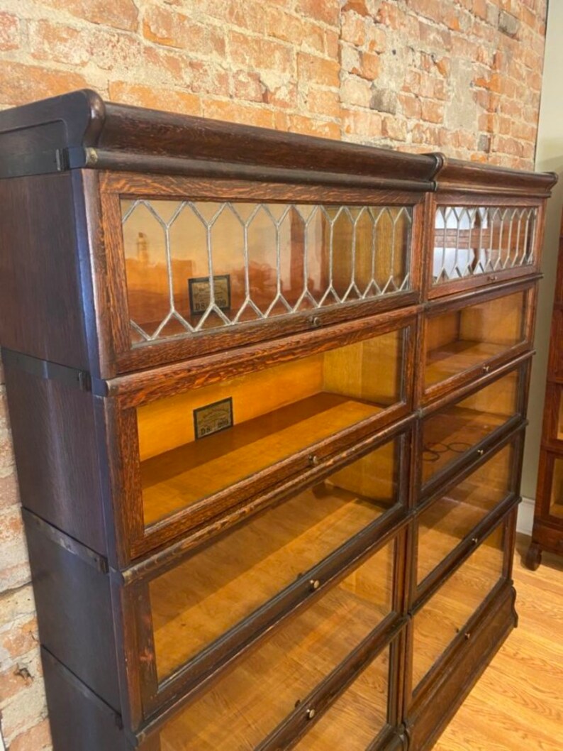 Antique Globe Wernicke 299 Twin Leaded Barrister Bookcases Etsy