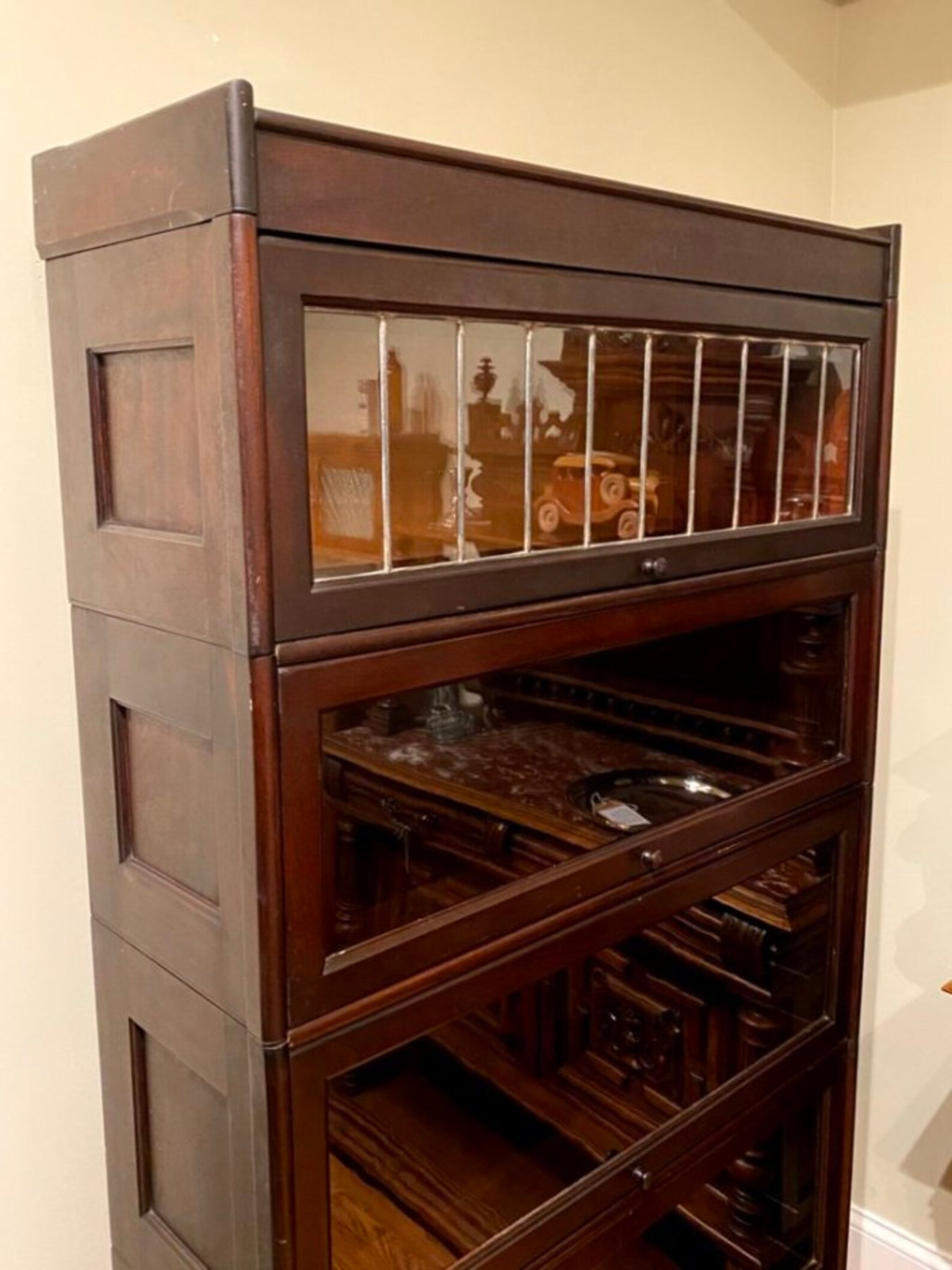 Antique Widman Barrister Bookcase With Leaded Glass Etsy