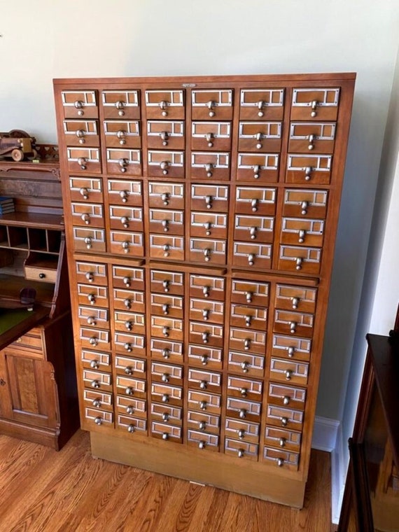 Library Catalog Media Storage Cabinet - 24 Drawers - Stores 456 CDs or 192  DVDs