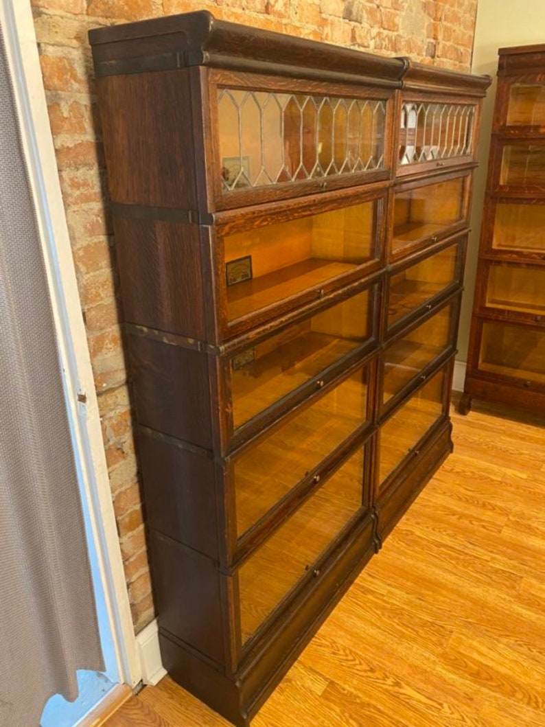 Antique Globe Wernicke 299 Twin Leaded Barrister Bookcases Etsy