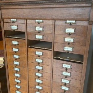 Antique M. Ohmer's Sons Sliding Drawer File Cabinet - Etsy
