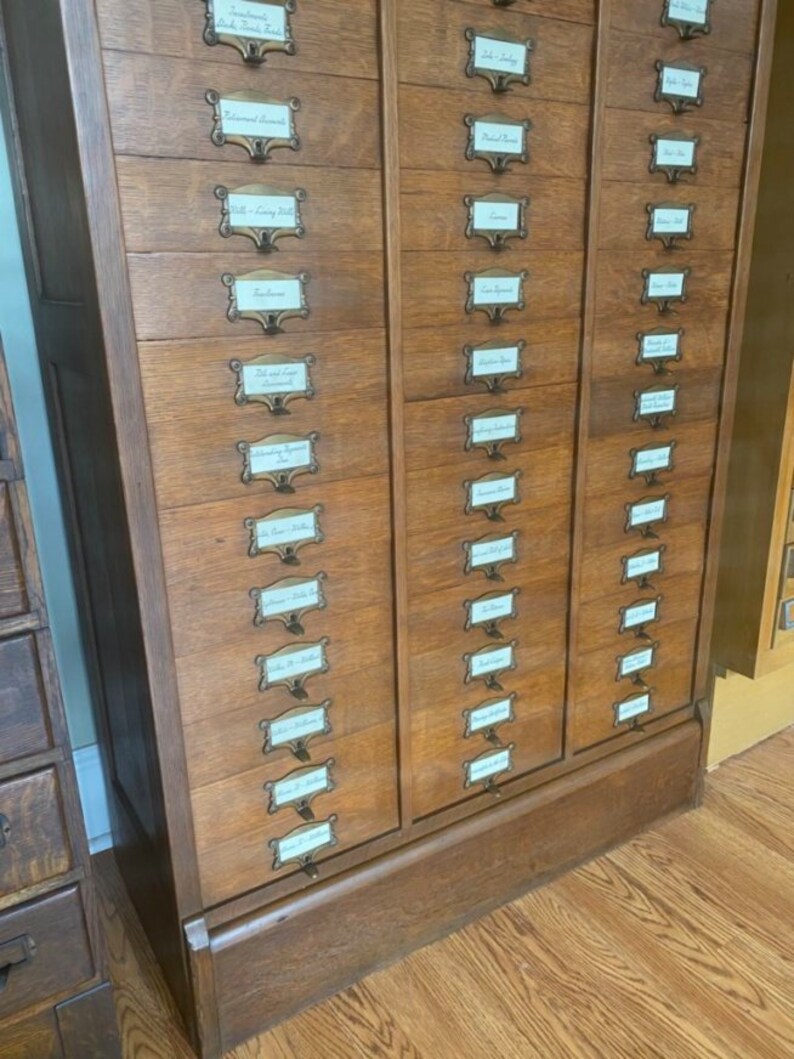 Antique M. Ohmer's Sons Sliding Drawer File Cabinet - Etsy