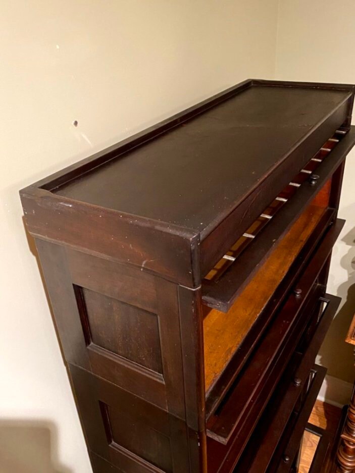 Antique Widman Barrister Bookcase With Leaded Glass Etsy