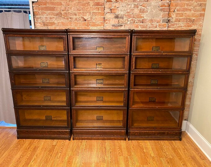 Antique Globe Wernicke 299 Triple Bookcases Etsy