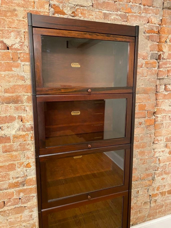 Antique Lundstrom Three Quarter Barrister Bookcase Etsy