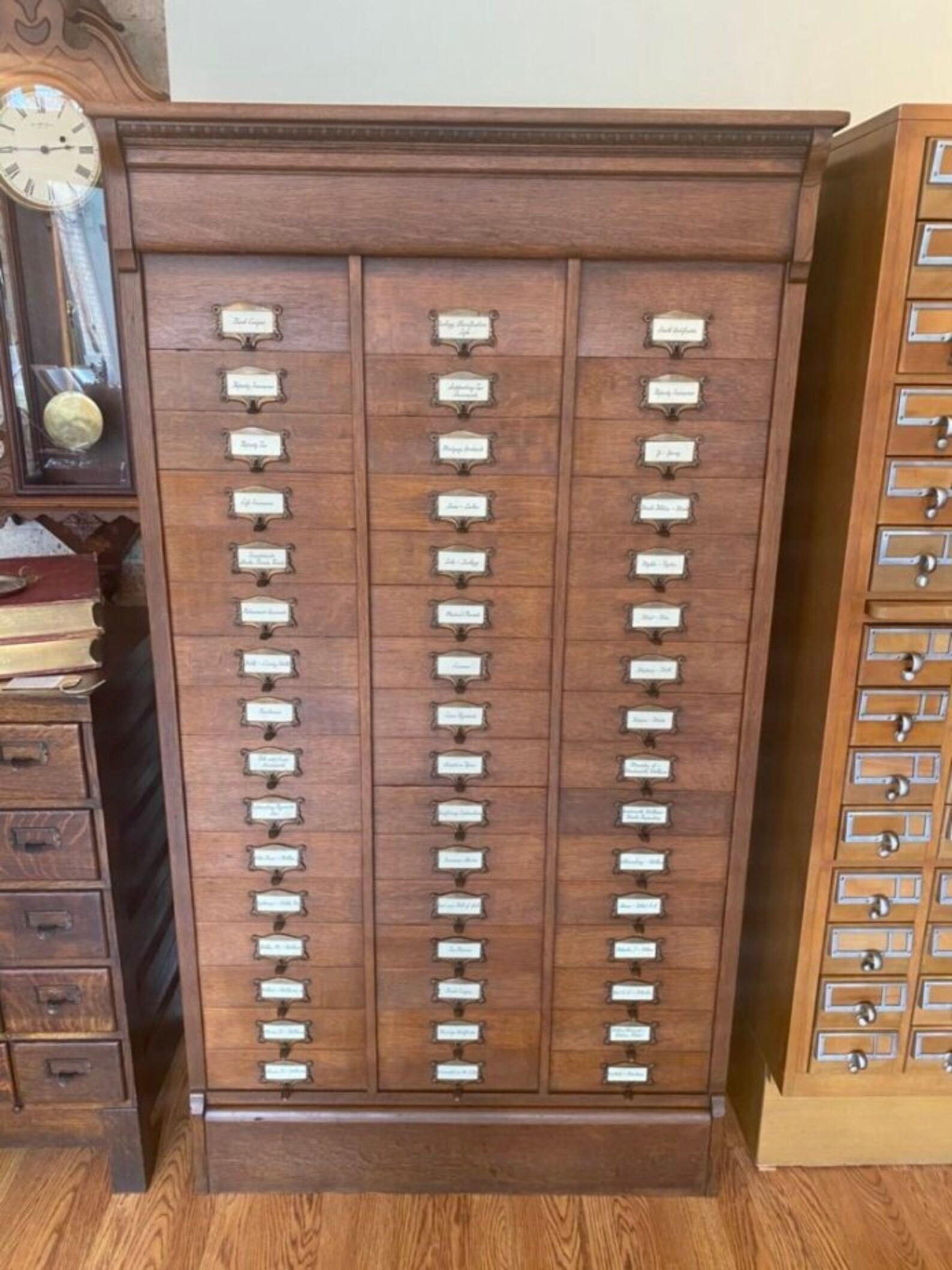 Antique M. Ohmer's Sons Sliding Drawer File Cabinet - Etsy