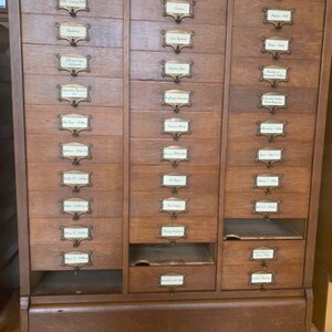 Antique M. Ohmer's Sons Sliding Drawer File Cabinet - Etsy