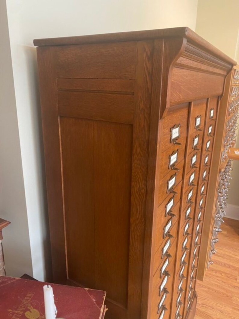 Antique M. Ohmer's Sons Sliding Drawer File Cabinet - Etsy