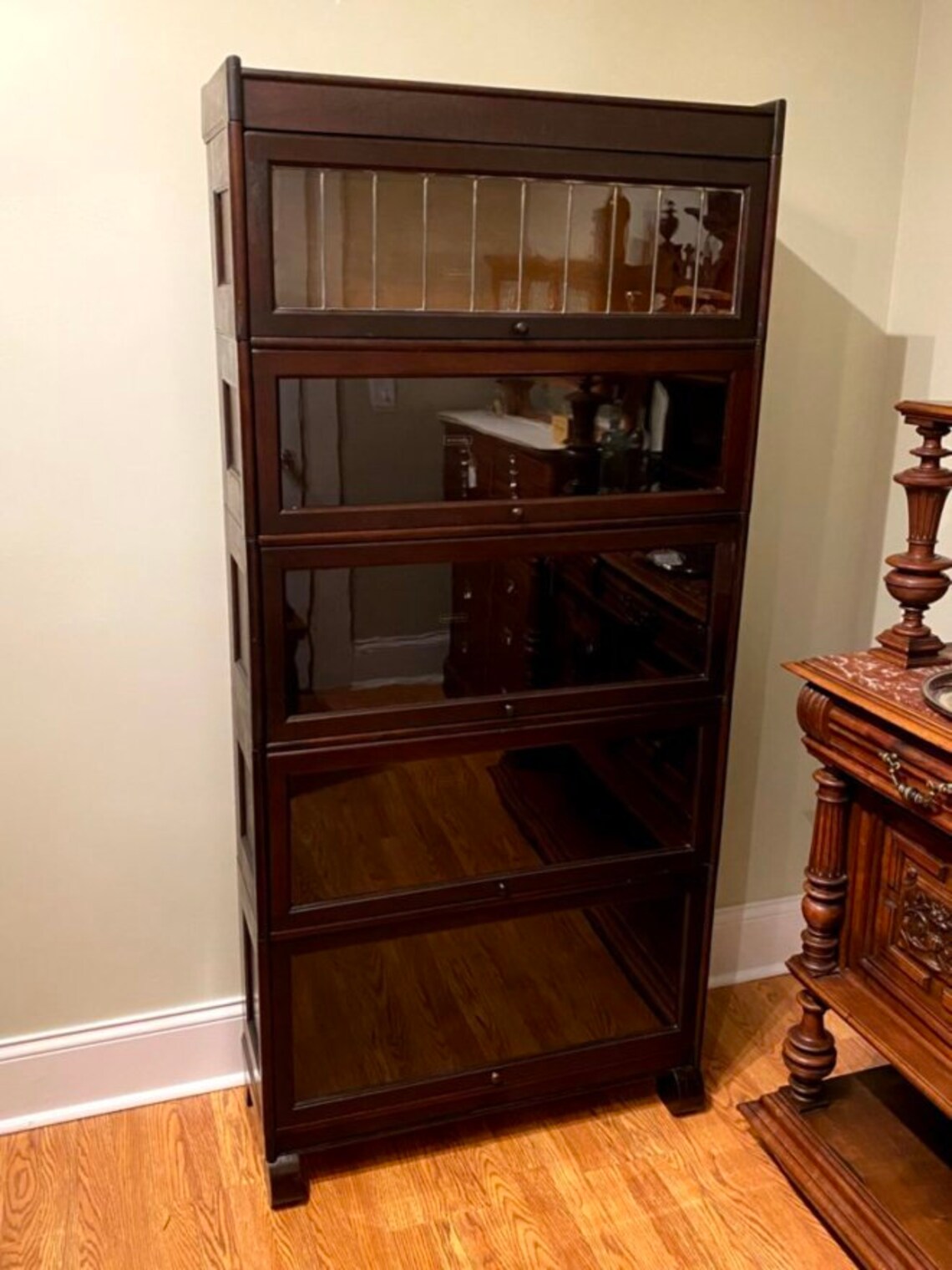 Antique Widman Barrister Bookcase With Leaded Glass Etsy