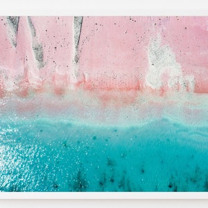 Pink Beach Indonesia Print | Beach Wall Art | Beach Coastal Wall Art | Aerial Beach Print | Beach Decor | Large Wall Art