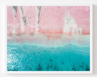 Pink Beach Indonesië Print | De Kunst van het strand | Strand Kustmuur Art | Aerial Beach Print | Het Decor van het strand | Grote Muur kunst