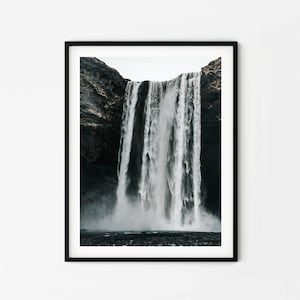 Island Wasserfall | Skógafoss | Island Fotografie | Island Print | Island Wandkunst | NaturDrucke | Island Kunst | Nordisches Dekor
