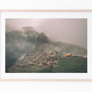 Machu Picchu With Llama Wall Art | Peru Print | Llama Print | Machu Picchu Wall Art| Machu Picchu Print | Downloadable Print | Printable Art