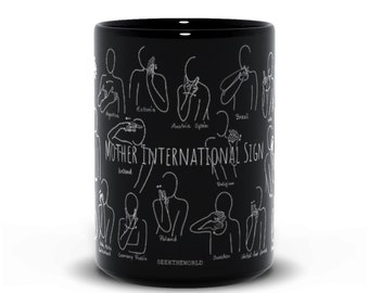 20 Mutterschild Sprache Schwarze Tassen | Muttertagsgeschenk | Geschenke für Mama | Mama Geschenk | Taube Kunst