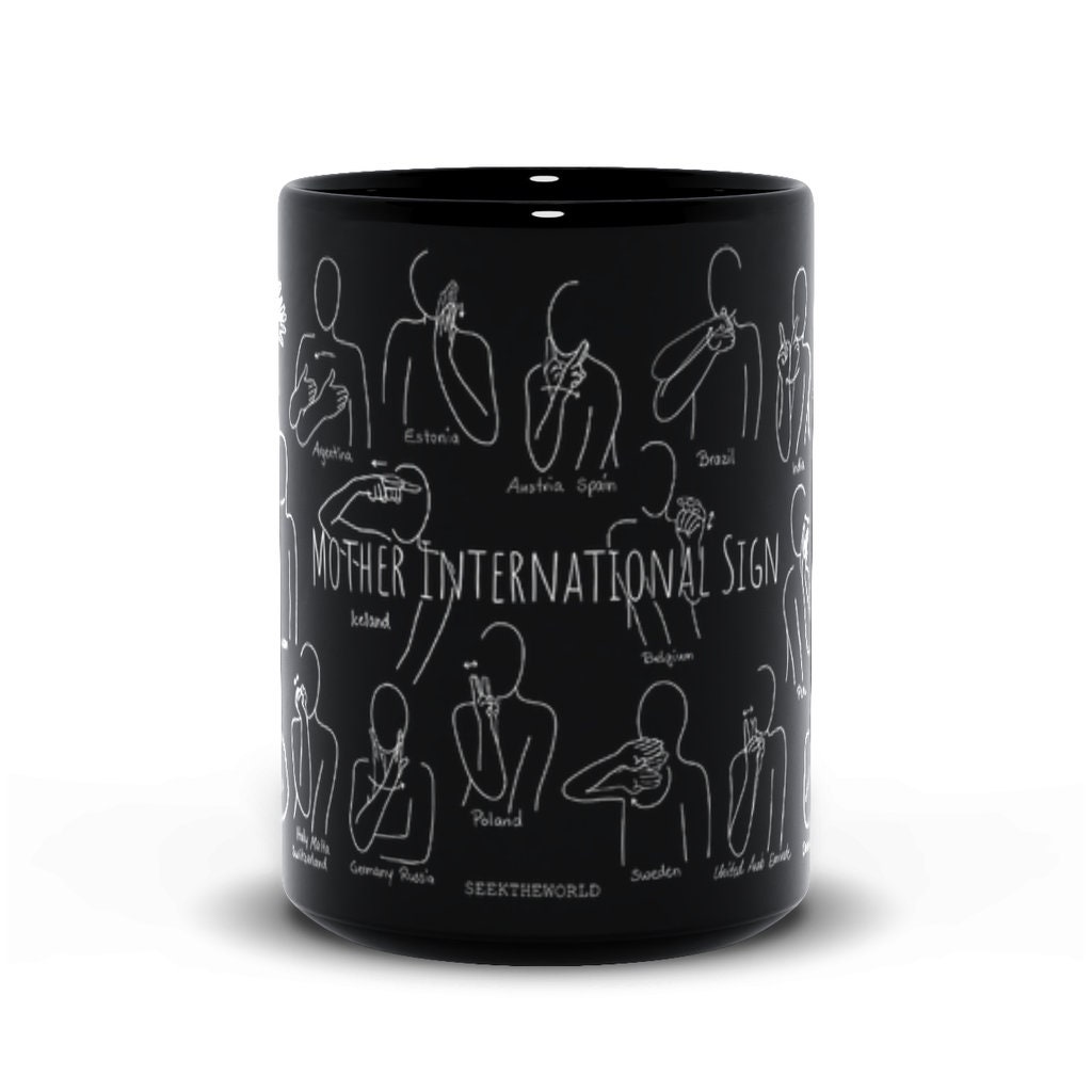20 Mother Sign Language Black Mugs Mother's Day Gift Gifts for Mom Mom