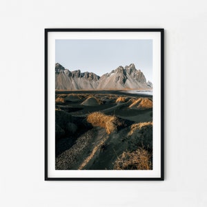 Iceland Mountain | Black Beach | Iceland Photography | Iceland Print | Landscape Wall Art | Mountain Wall Art | Nature Prints