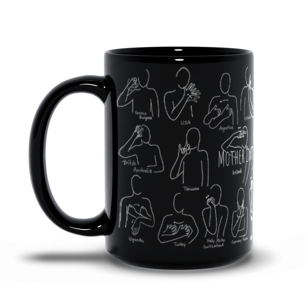 20 Mother Sign Language Black Mugs Mother's Day Gift Gifts for Mom Mom