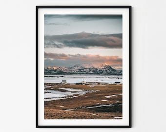 Iceland Sunset Wall Art | Glacier Print | Iceland Print | Iceland Wall Art | Icelandic Print | Iceland Landscape | Nature Prints