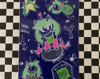 Foglio di adesivi intergalattici ICON Alien Miku
