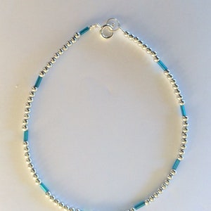 Blue anklets. Silver beaded anklets.  Gifts for birthdays . Summer anklets. Trending anklets. Jewellery ideas. All size anklets.