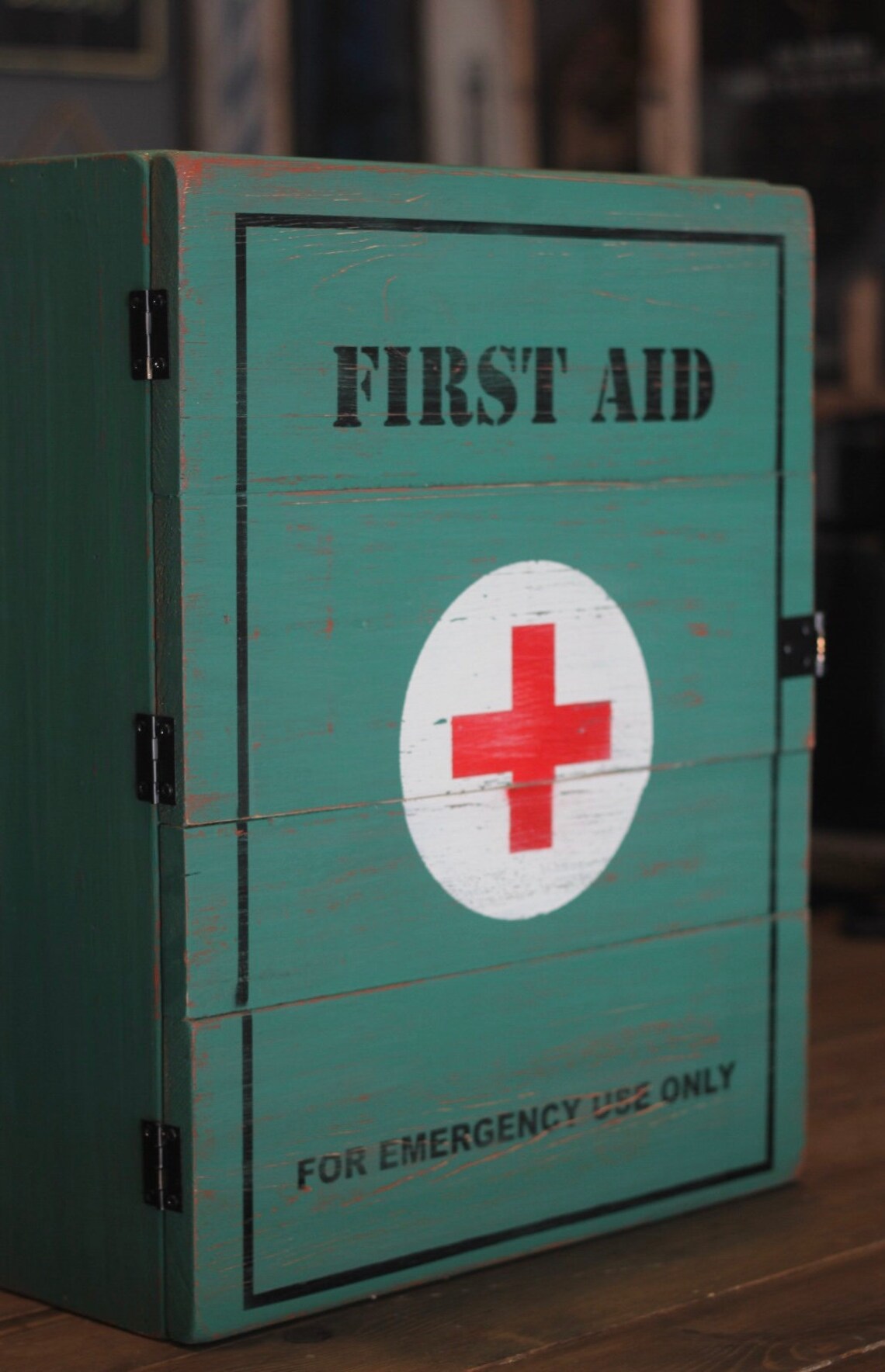 First Aid Rustic Wooden Box Vintage Wooden Box Retro Wooden Etsy