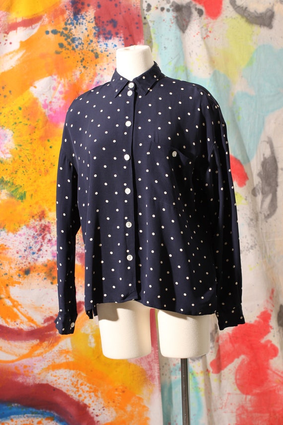 Early 90s does 40s Liz Claiborne Rayon Polka Dot B