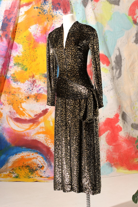 70s/80s Pauline Trigere Silk Velvet Cheetah Print