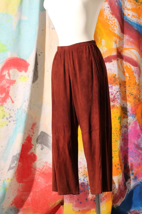 80s North Beach Rust Suede Gaucho/Culotte Style Le