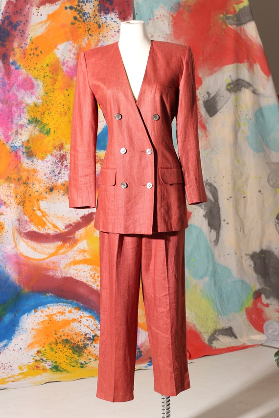 Early 90s Anne Klein II Linen Pant Suit