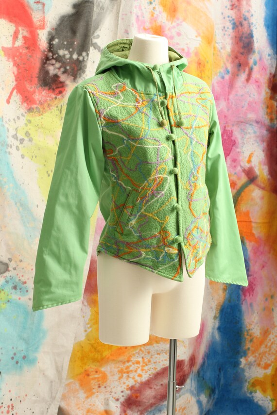 Incredible Art To Wear Hand Made Green Cotton and