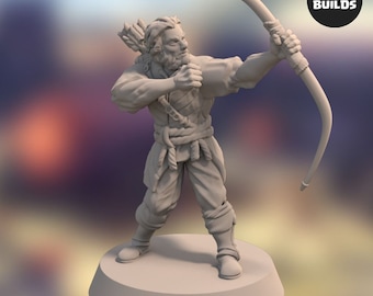 Acenii Barbarian Archer – Pose 2 – 28MM Miniature
