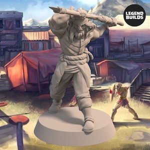 Acenii Barbarian Spearmen – Pose 1 – Miniature