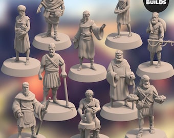 Civilians of The City of Eros Bundle (10 unique miniatures) - Set 2 - Miniature