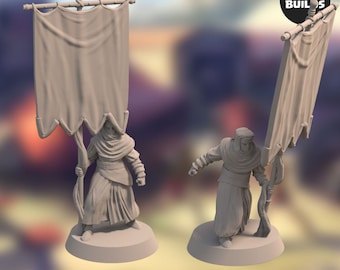 Night’s Cult Bannermen (2 unique miniatures) – 28MM Miniature