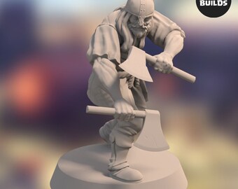 Acenii Axe Warriors – Pose 2 - 28MM Miniature