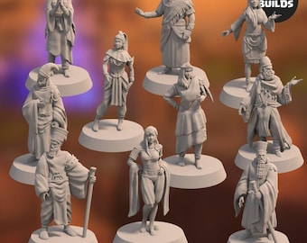 Jagrad City Nobles Miniatures Bundle: 28mm Resin Figures (10 Unique)