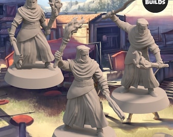 Night's Cult Followers with Torches - Miniature