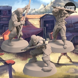 Acenii Barbarian Spearmen (3 unique miniatures) – Miniatures