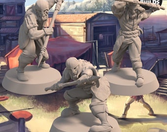 Acenii Barbarian Spearmen (3 unique miniatures) – Miniatures