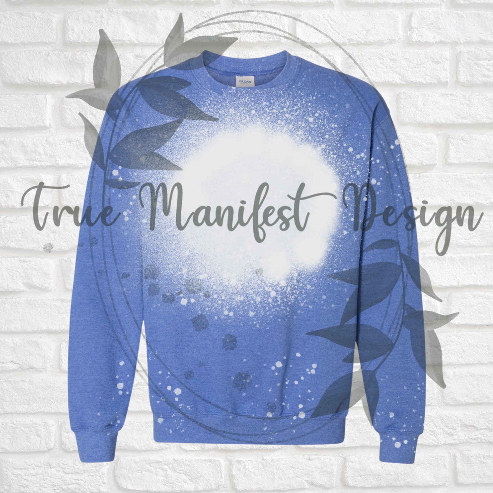 Bleach Sweatshirt Mock up Royal Blue PNG Digital Etsy