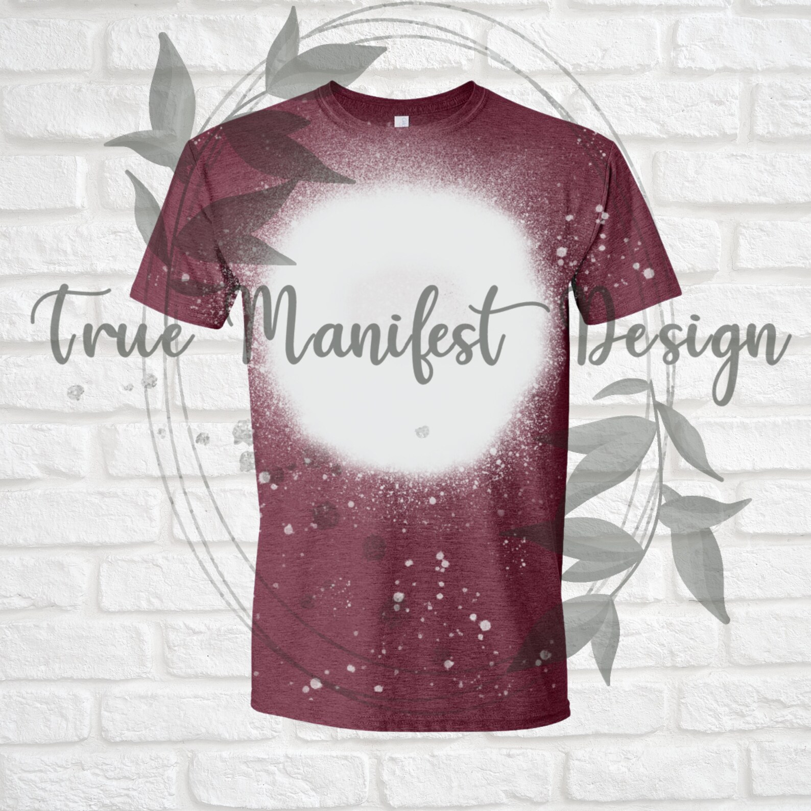 Bleach T Shirt Mock Up Heather Maroon PNG Digital Etsy