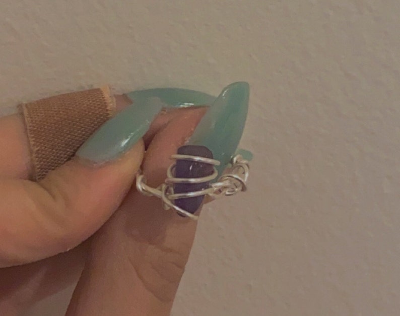 wire wrapped crystal ring