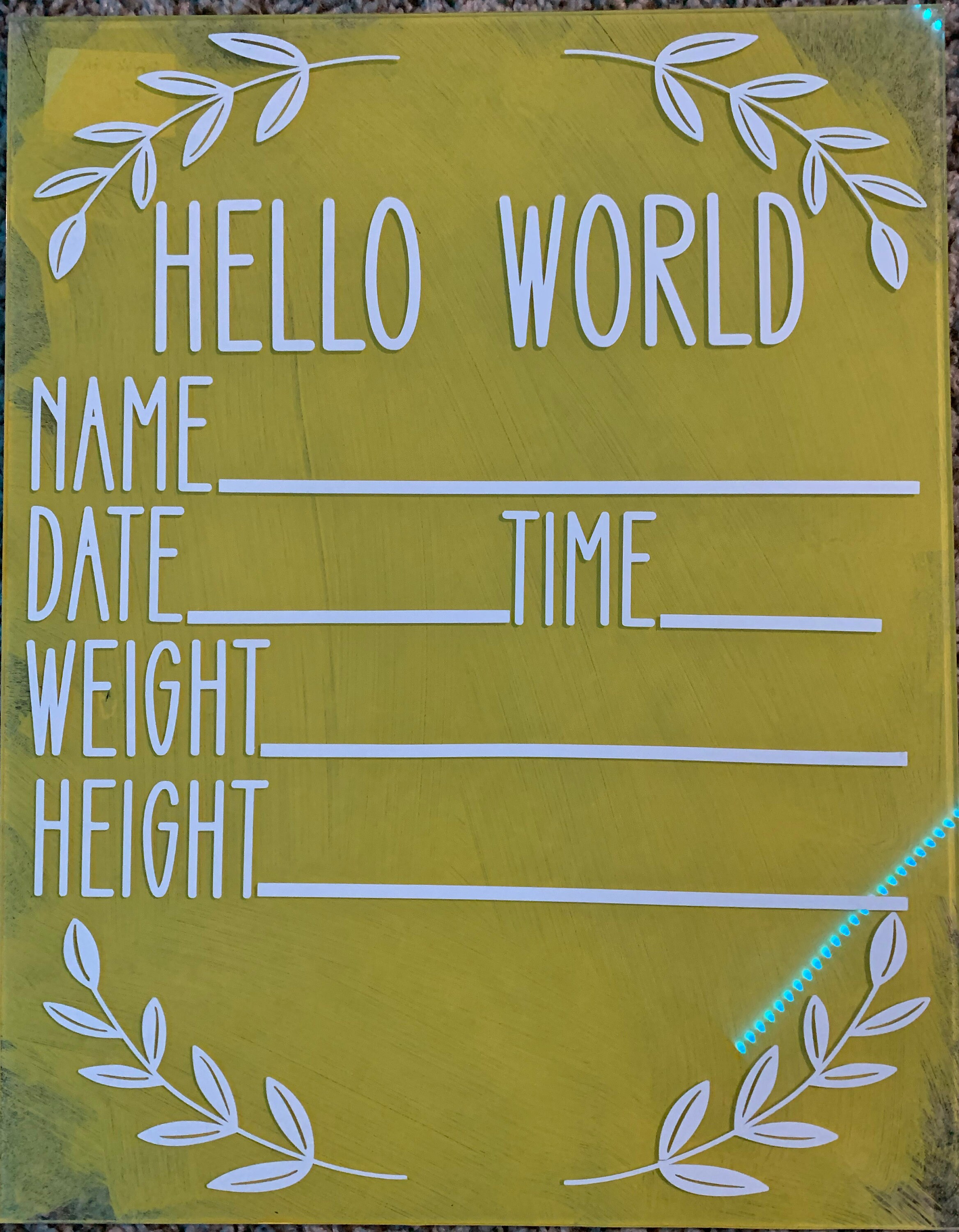 Acrylic Birth Announcement Sign Birth Announcement Newborn/ Etsy Canada