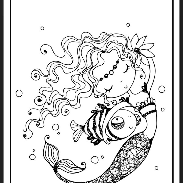 90+ Mermaid Coloring Pages for Adults and Children