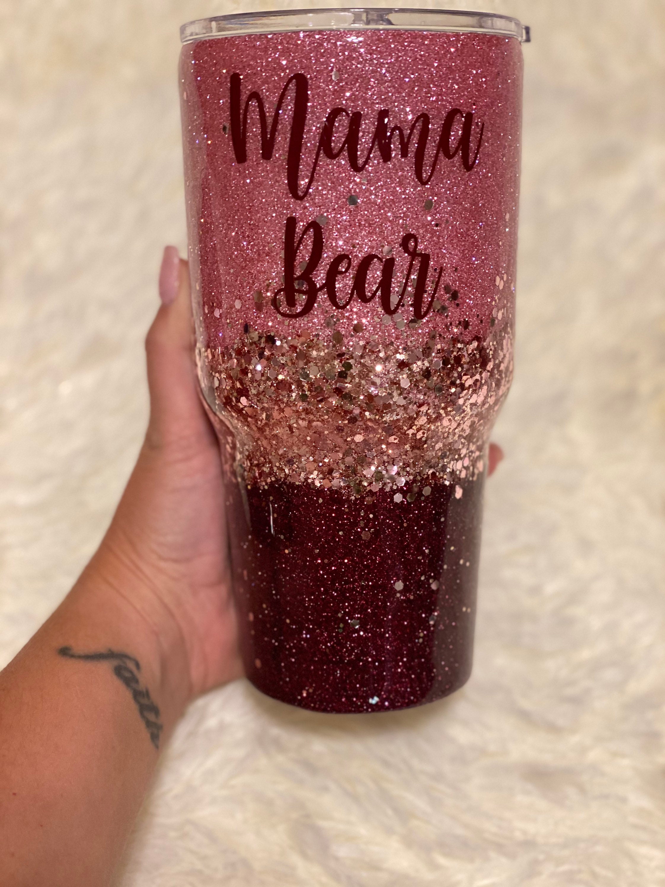 Rose Gold and Burgundy Custom Glitter Tumbler Etsy UK