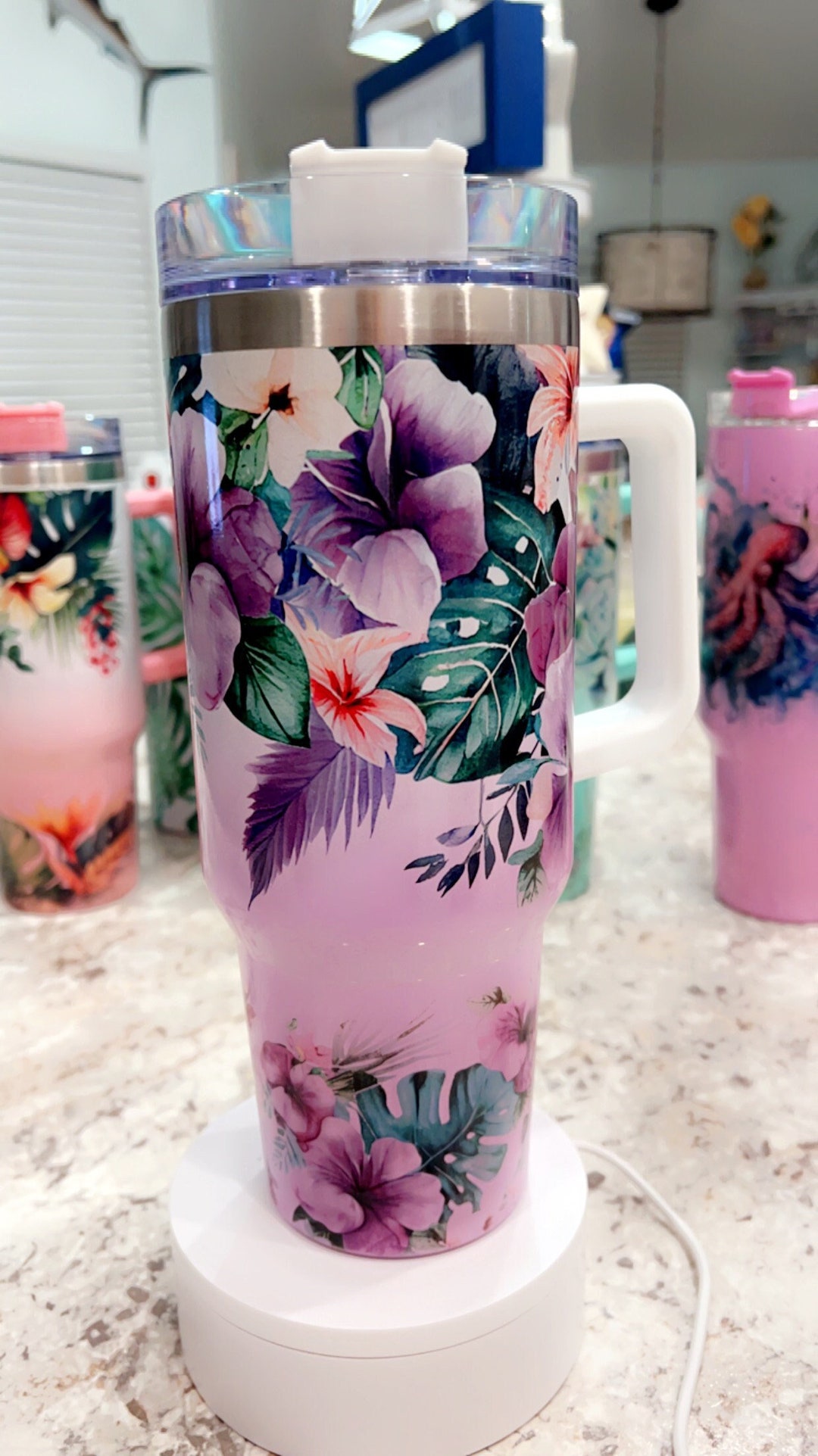 40OZ TUMBLER - BUDS & BLOOMS BLUSH