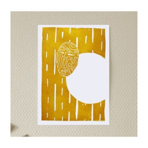 VOLLE MAAN - linosnede - A4/A5-formaat - handgemaakte print - Diverse kleuren